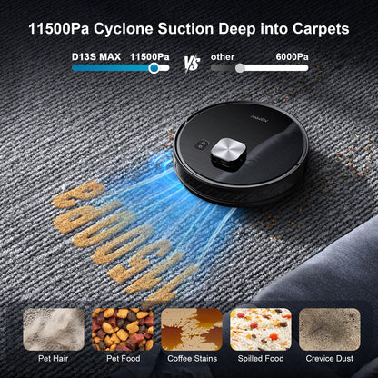 Robot Vacuum and Mop Combo, 2 in 1 Robotic Vacuum Cleaner with Schedule, App/Alexa/Voice Control, Slim 2.87", Self-Charging, 2300 Pa Suction & Long Runtime, Ideal for Hard Floor, Pet Hair, Carpet