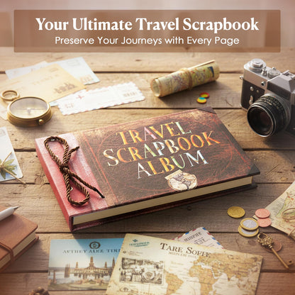Adventure Scrapbook, Adventure Book & Memory Book for Travel Moments, DIY Photo Album with Stickers and Pens, Romantic Gift Idea for Couples, Anniversary Present, Vacation Keepsake, Journey Lovers