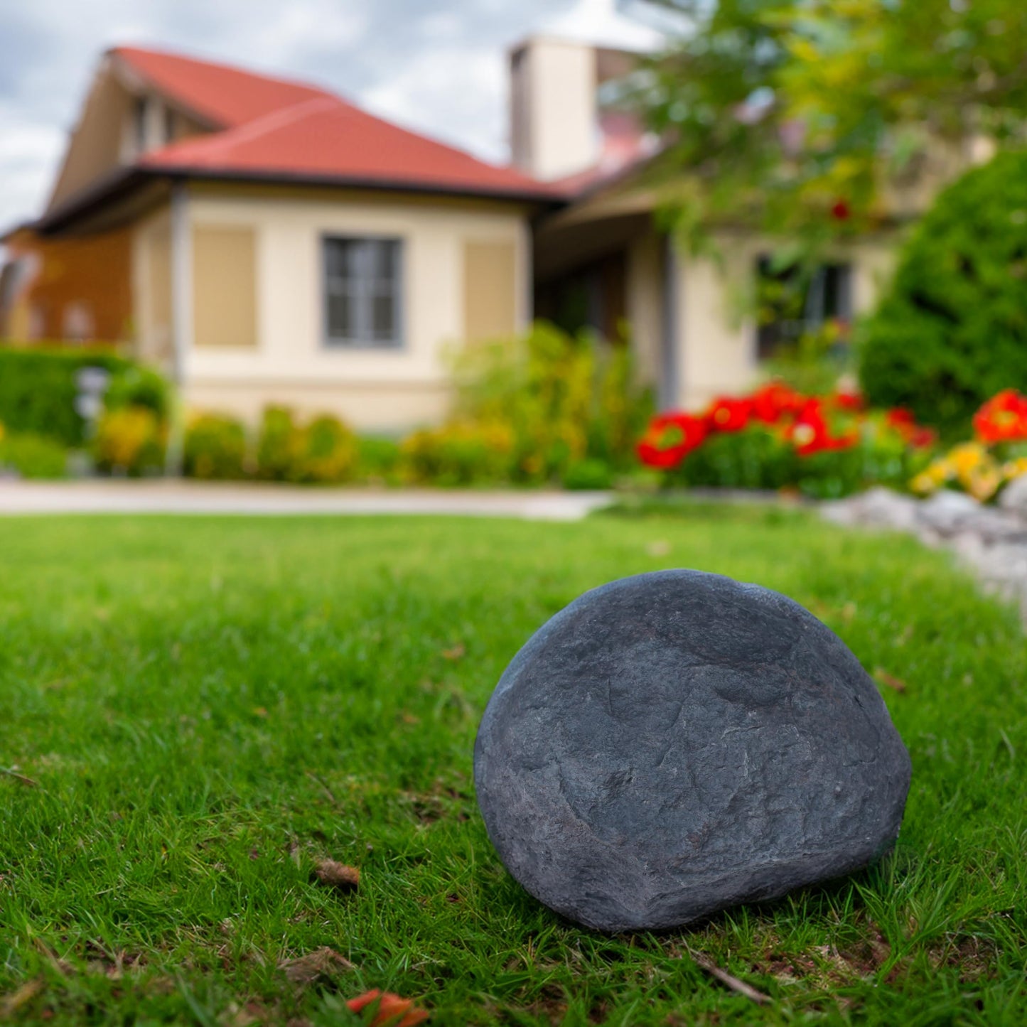 Gardenised Outdoor Artificial Lightweight Cobble Rock Decor, Covers Up Landscape Utilities