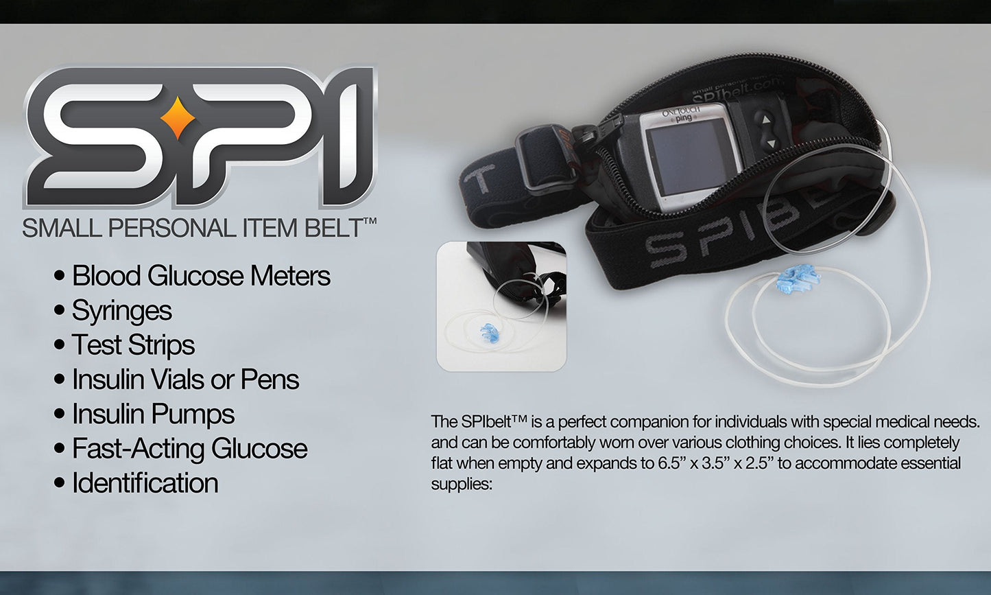 SPIbelt Kids Pocket Belt, Expandable Pocket, Adjustable Waist, No Bounce, No Logo Band, Black with Black Zipper