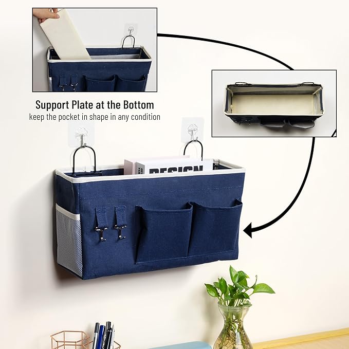 2pcs Large Wall Hanging Storage Bag, Door Closet Linen Fabric Pockets Organizer