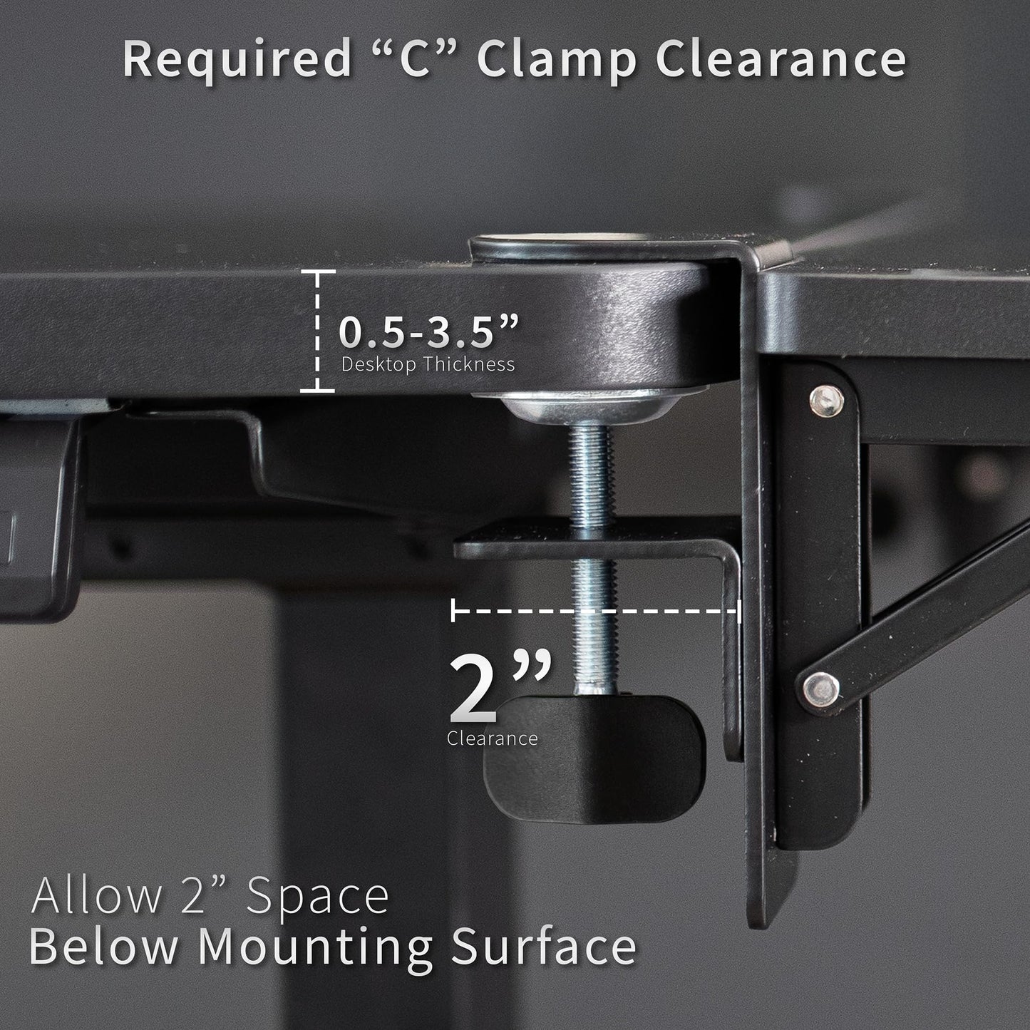 VIVO Clamp-on 6 x 9 inch (11 Including Clamps) Desk Extender, Wrist Support, Armrest Tray, Table Mount for Sit Stand Desks, Black, DESK-EXT09