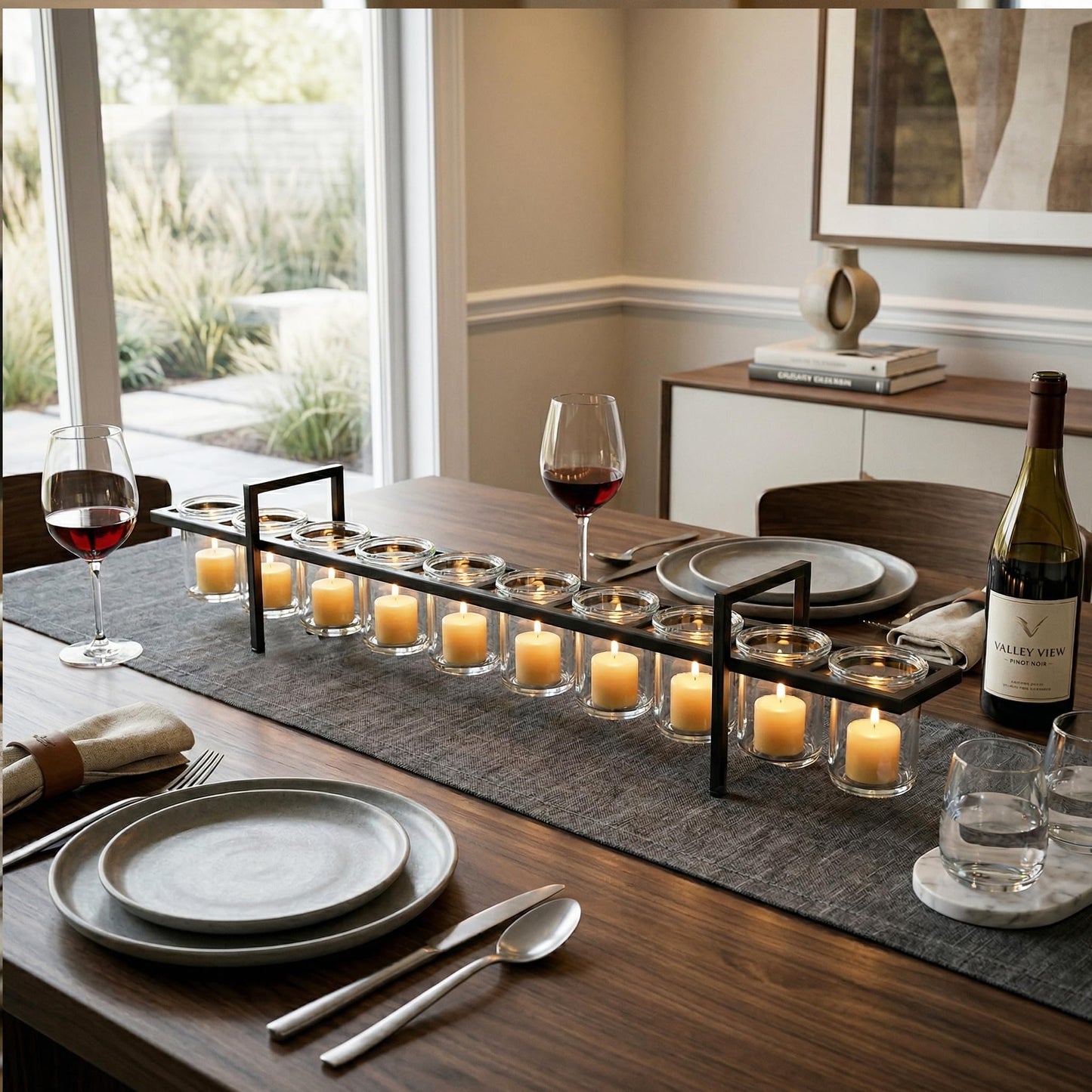 Seraphic Dining Table Centerpiece Decor, Candle Holders for Tables, 10-Cup