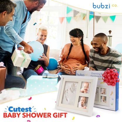 Baby Handprint Footprint Makers Kit Keepsake Photo Framed Pictures for Newborn Boys & Girls, Baby Gifts, Personalized Baby Milestone Gift, Memory Art Picture Frames for Baby Registry Nursery Decor
