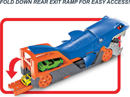 Hot Wheels Shark Chomp Transporter Playset & Diecast Car, GVG36
