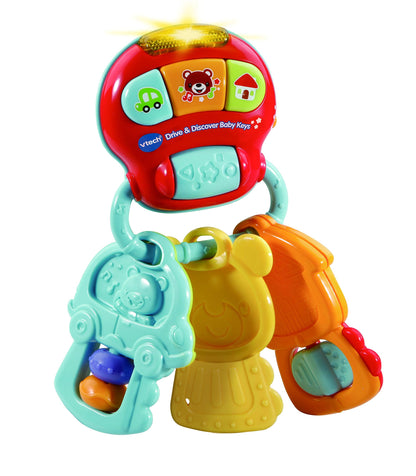 VTech Drive & Discover Keys, Rattle Toy with Sounds and Phrases, Learning Toy for Sensory Play, Baby Teether with Interactive Features, Suitable for Girls and Boys from 0 Months