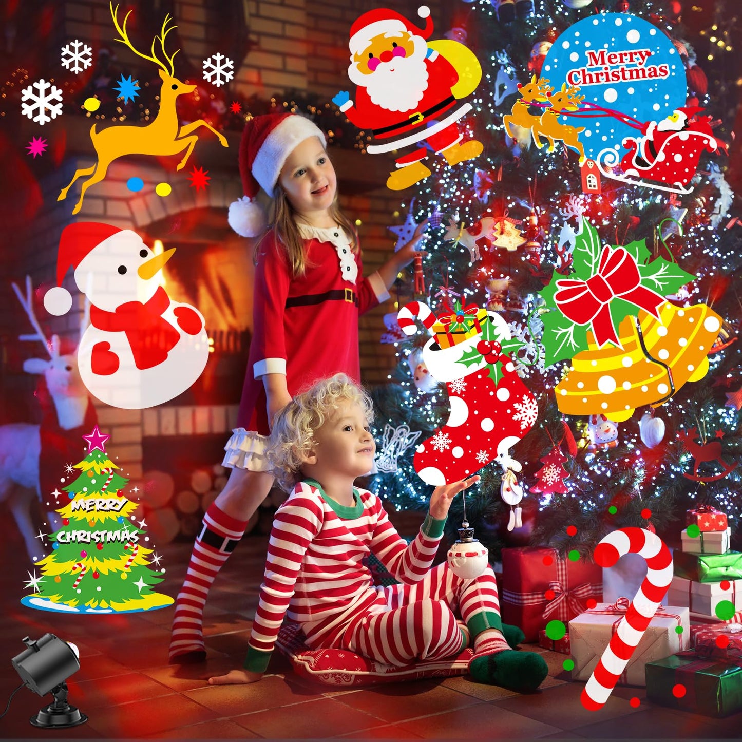 2025 Upgrade Brighter Christmas Projector Lights Outdoor, 8 Patterns Holiday Projectors 19HD Slides (Ocean Wave & Patterns), Weatherproof Halloween Projector,Christmas Decorations for Light Show