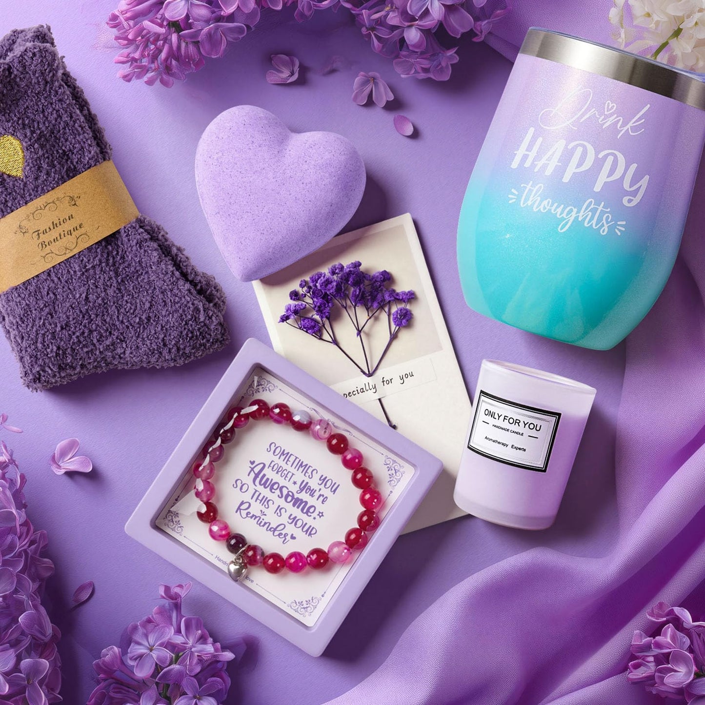 Birthday Gifts for Women Mom Sister Friends Wife Daughter Grandma Her, Lavender Self Care Package Get Well Soon Relaxing Spa Gift Baskets w/Blanket, Unique Christmas Mothers Day Thank You Gifts