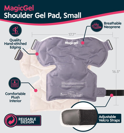 Magic Gel Shoulder Ice Pack Wrap - Reusable and Adjustable Arm Sling for Cold Shoulders Compression Men Women Pitchers Rotator Cuff - Easy to Freeze