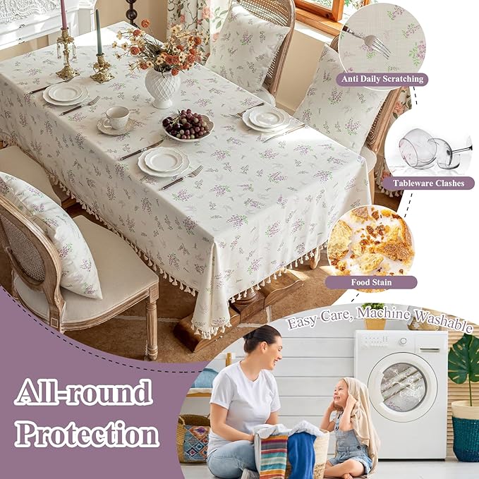 VClife Tablecloth Linen Texture Tablecloth
