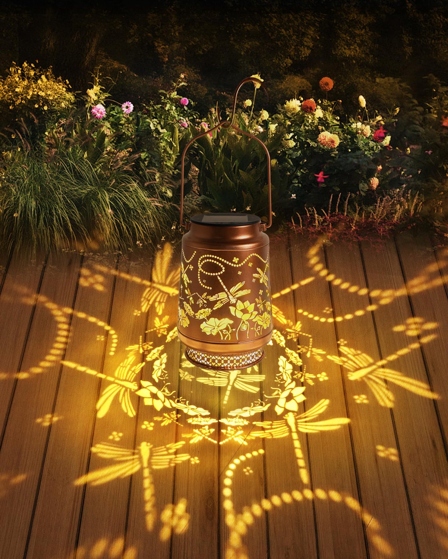 2 Pack Dragonfly Solar Lanterns Outdoor Waterproof, Garden Decor Birthday Gifts for Women Mom Grandma Sister, Metal Hanging Solar Lights Outside Decorative for Backyard Patio Lawn Pathway Landscape