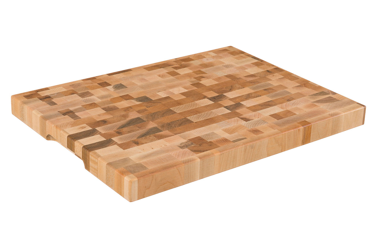 Labell Maple End-Grain Butcher Block with Juice Groove - Checkered Maple Wood Cutting Board Handcrafted in Canada - Thick Butcher Block for Meat, Cheese & Charcuterie - 12x16x1.25"
