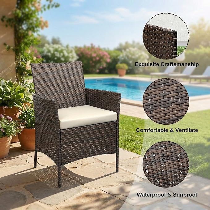 GarveeLife 3 Pieces Patio Furniture Set, Outdoor Furniture Sets