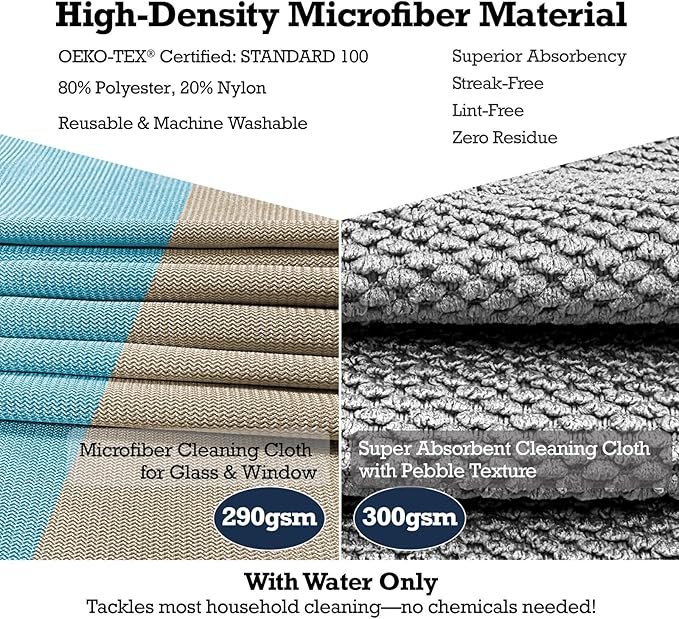Lint-Free Streak-Free Glass Cleaning Cloth 3-Pack