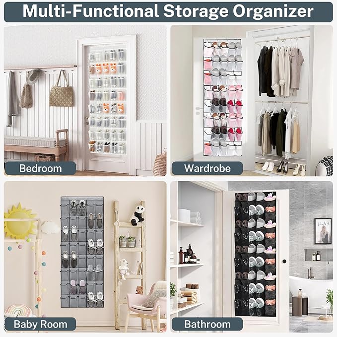 40-Pocket Over the Door Shoe Organizer