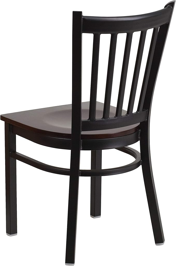 Flash Furniture HERCULES Series Black Vertical Back Metal Restaurant Chair