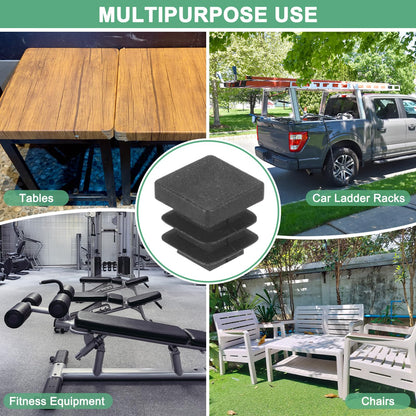 M METERXITY 50-Pack Tubing End Caps, 1/2 x 1/2 Inch Plastic Square Hole Plugs Inserts for Chair Leg/Bar Stool/Fitness Equipment, Chair Glides Fence Plug Floor Protectors