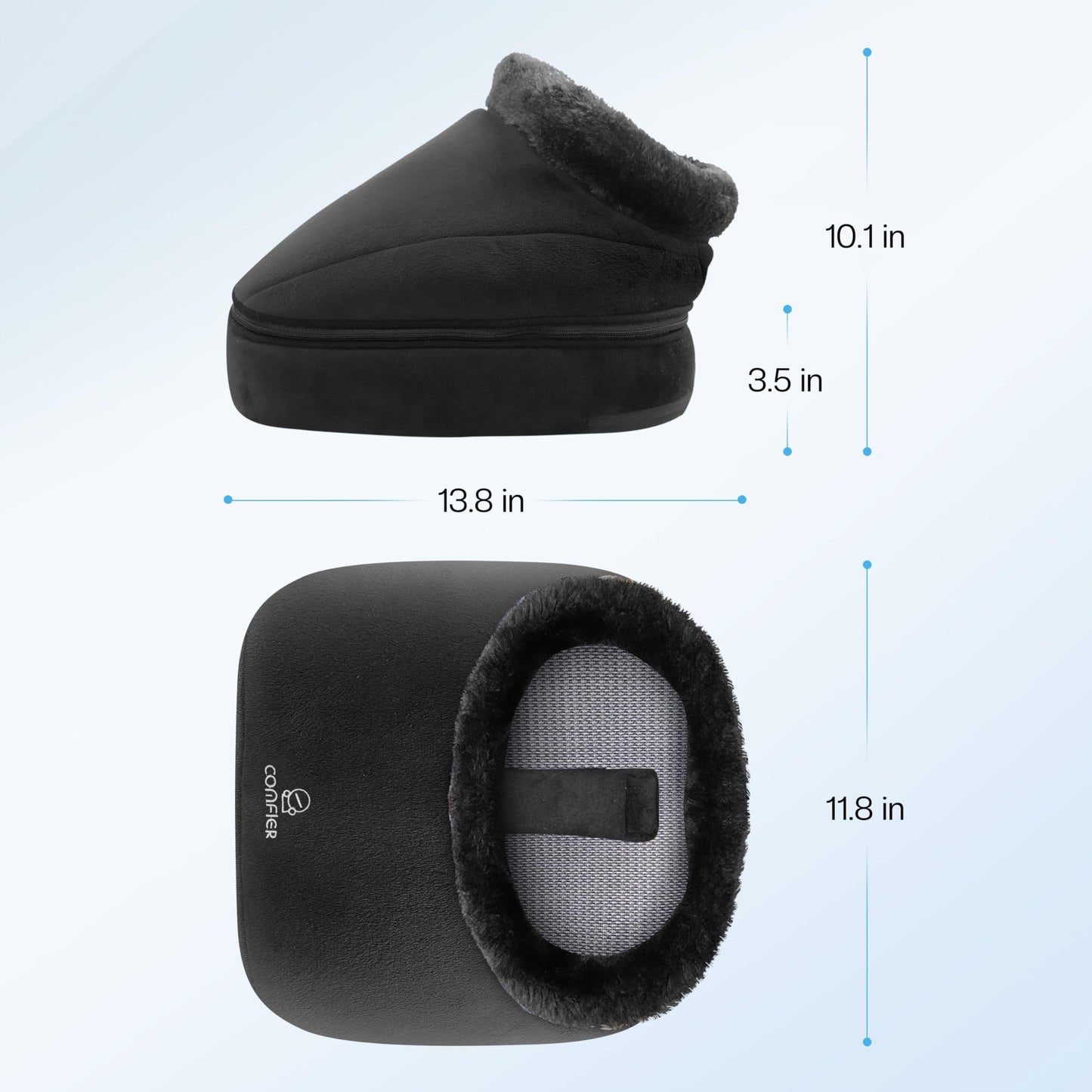 COMFIER Foot Massager with Heat, Electric Foot Warmer for Women,Men Gifts, Shiatsu Feet Massager Machine for Plantar Fasciitis,Neuropathy, 2-in-1 Foot & Back Massager, Foot Heater Fits up to 12”