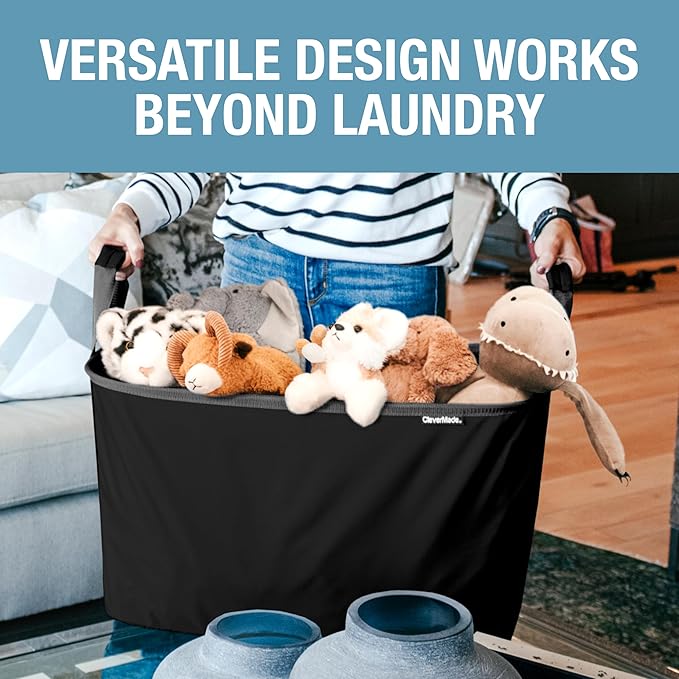 CleverMade Collapsible Laundry Basket 2 Pack – 60L Foldable Clothes Hamper