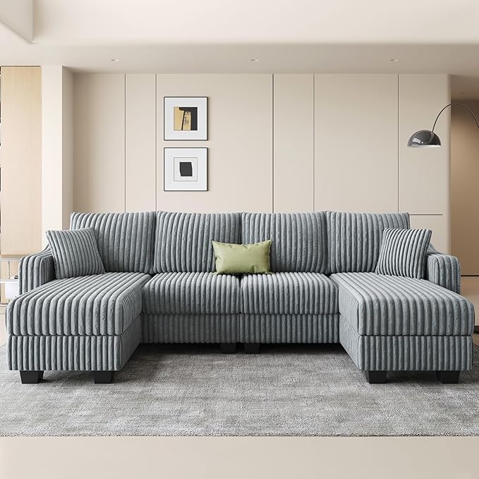 Belffin U Shaped Couch with Reversible Chaises Sectional Couches