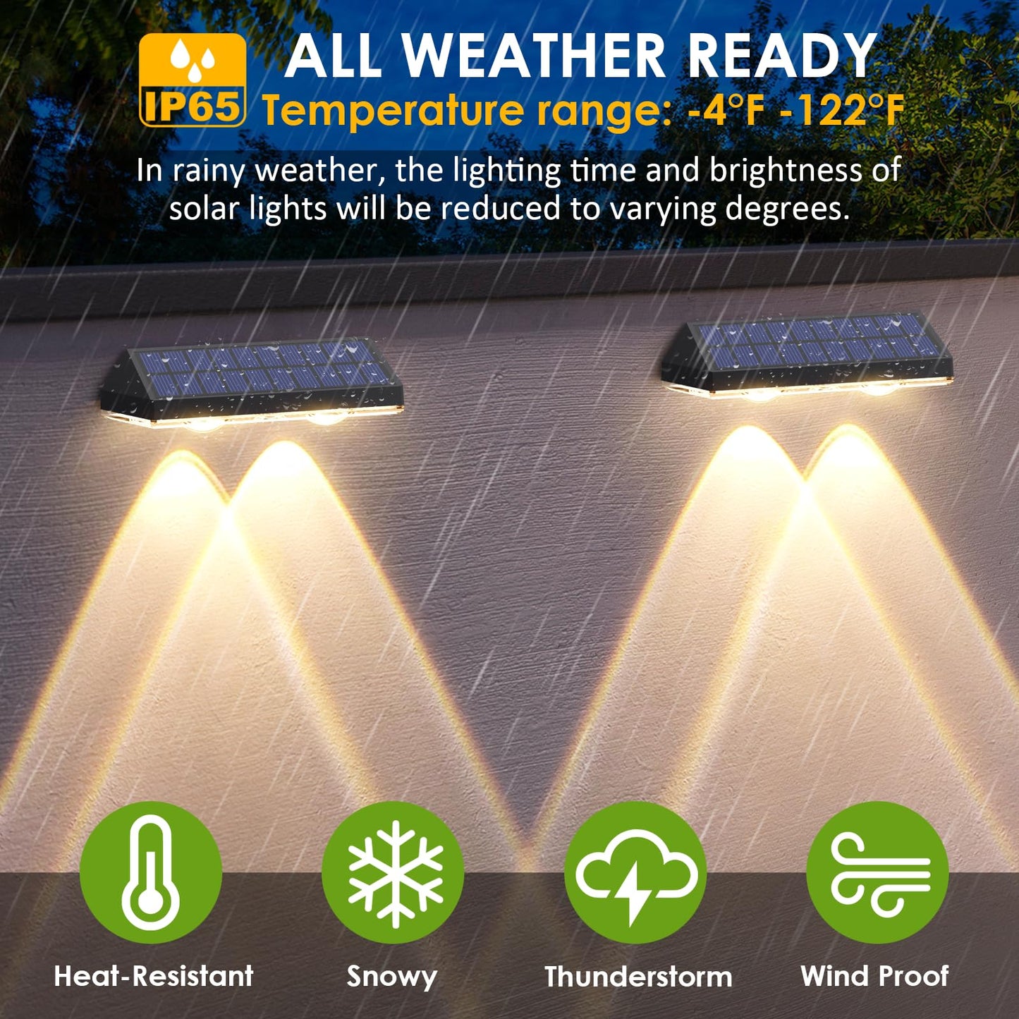 Solar Fence Lights Outdoor - 2700/4000/6000K 3 Mode, IP65 Waterproof Fence Solar Lights Outdoor, Fence Light Solar Powered for Outside, Backyard/Railing/Step/Patio/Wall and home improvement(8 pack)