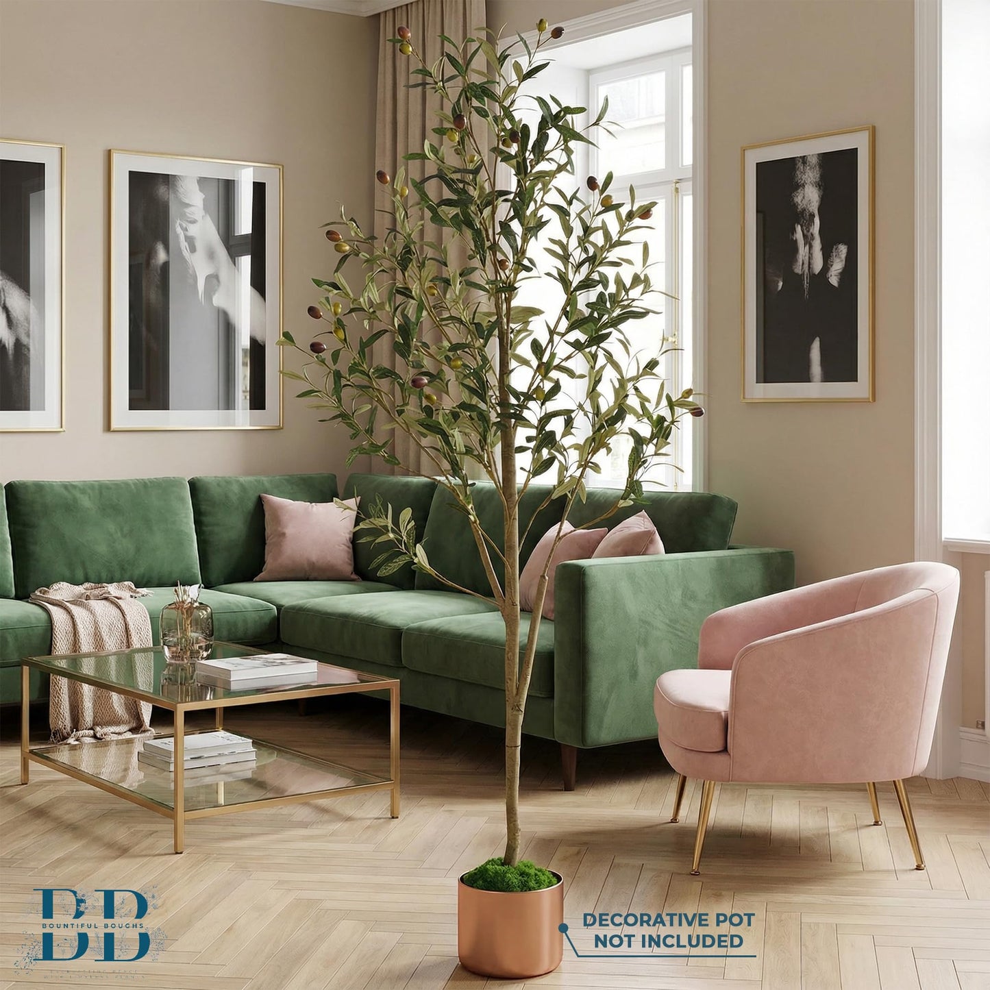 5ft (150 cm) Artificial Olive Tree with Black Plastic Pot & Moss – 720 Leaves, 40 Olives, Realistic Fake Indoor Potted Plant for Home, Bedroom, Office & Living Room Decor