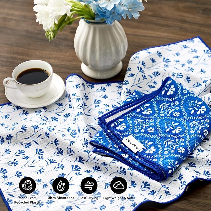 RECYCO Waffle Kitchen Towel Set of 2