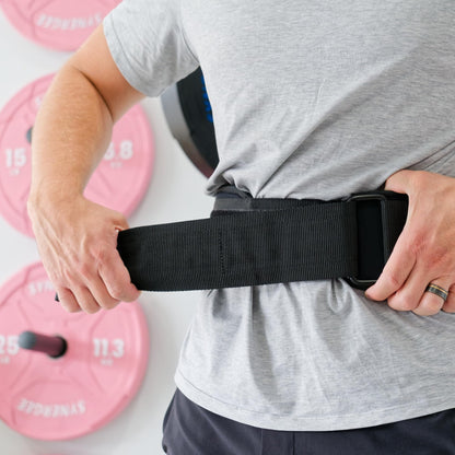 Synergee Weightlifting Belt 5” Padded Support for Squats Deadlifts Powerlifting & Cross Training - Small