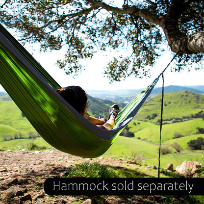 Pro Venture Hammock Straps and Carabiners Set | 22 Feet Total, 44+2 Loops | 1200lbs Breaking Strength (500lbs Rated) | Non-Stretch, Lightweight, Portable - Quick Setup | Heavy Duty, Tree Friendly