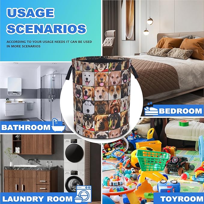 Cute Dog Laundry Basket Animal Pet Oxford Cloth Laundry Hamper