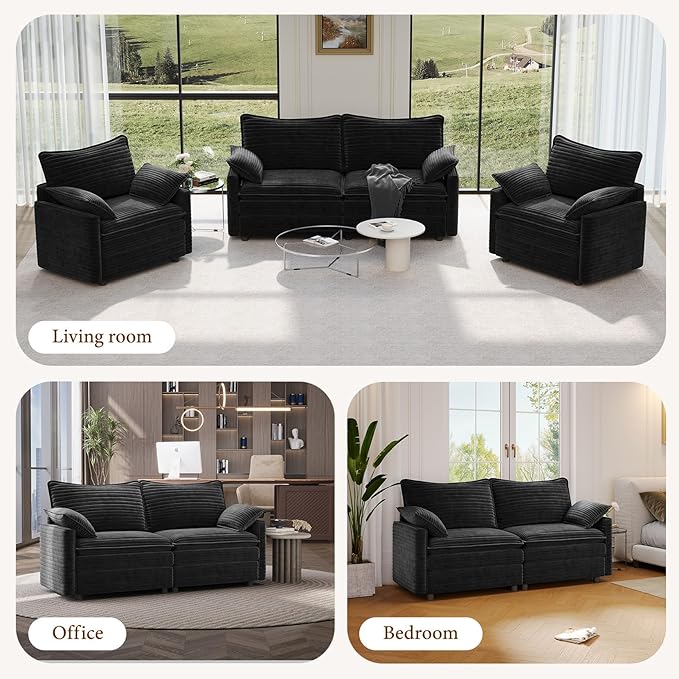 Vesgantti 74" Cloud Couch for Living Room, 2 Seaters Deep Seat Sectional