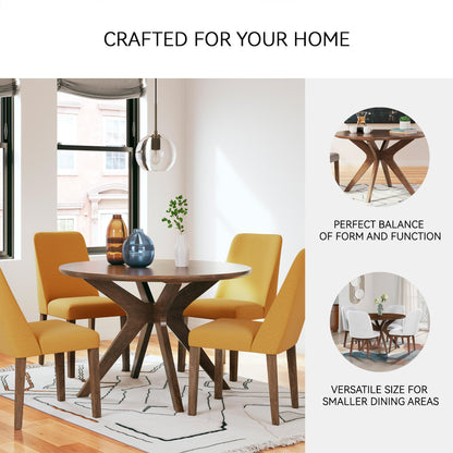 Signature Design by Ashley Lyncott Traditional Round Dining Room Table, Seats up to 4, Brown, 45" W x 29.75" H