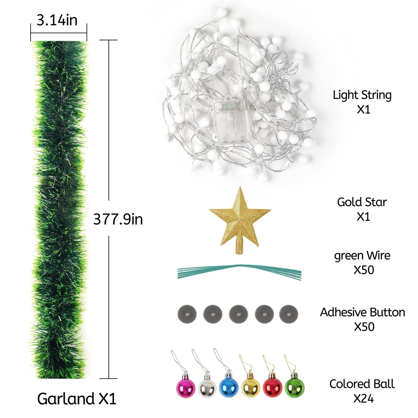 BRILLIHOOD DIY Wall Mounted Christmas Trees with LED RGB Light, Kids Toys Wall Hanging Christmas Tree, Space-Saving Christmas Decor Ideas for Small Space Home Holiday Decoration
