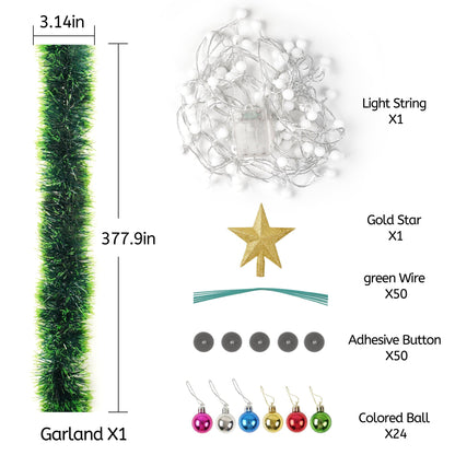 BRILLIHOOD DIY Wall Mounted Christmas Trees with LED RGB Light, Kids Toys Wall Hanging Christmas Tree, Space-Saving Christmas Decor Ideas for Small Space Home Holiday Decoration