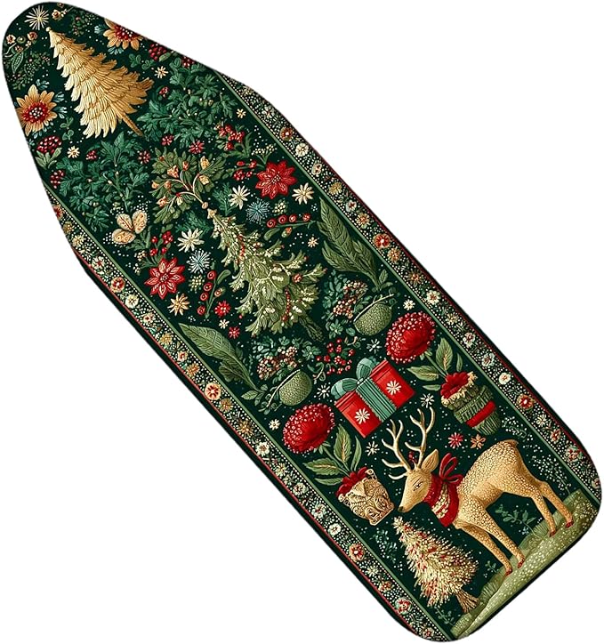 Nuxovilar Ironing Board Cover Winter Deer and Tree Pattern Polyester 15x54