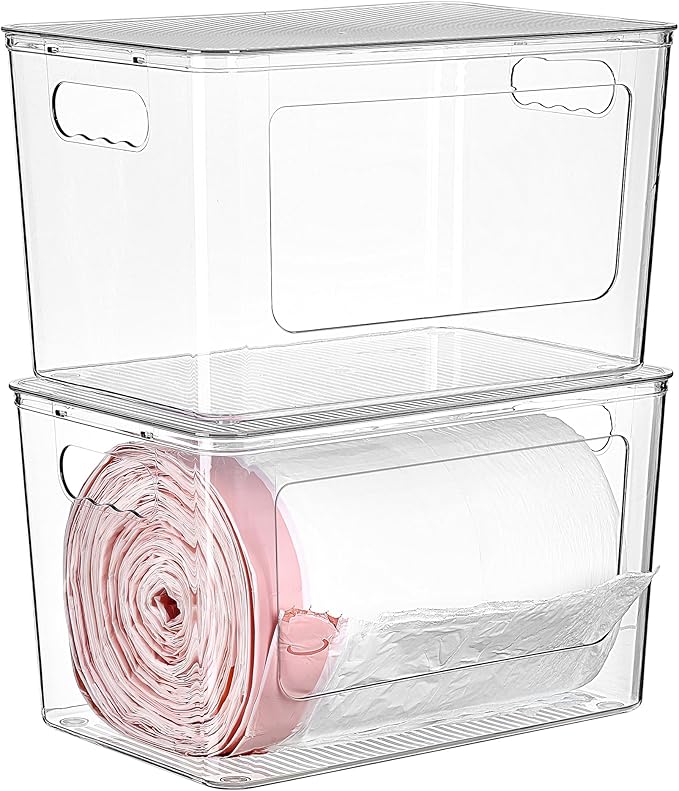 Vtopmart 2 Pack Trash Bag Holder, Stackable Garbage Bag Dispenser