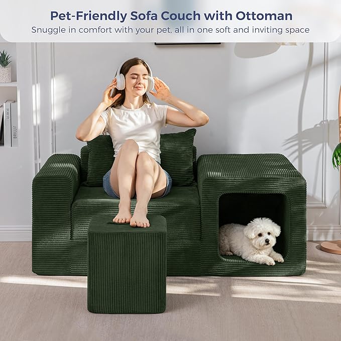 MAXYOYO Folding Sofa Couch, Convertible Floor Sofa