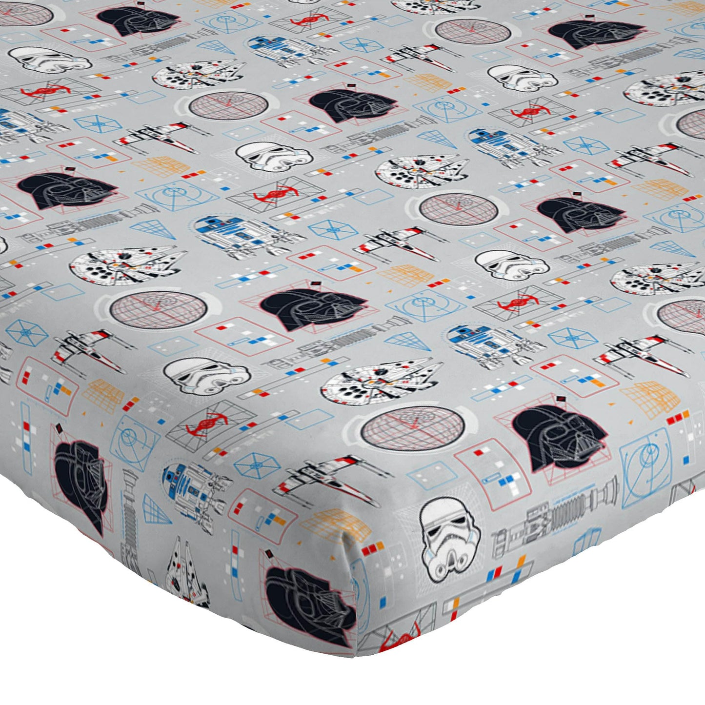Jay Franco Kids Sheet Set with Fitted, Flat Sheets & Pillow Cover - Ultra-Soft Bedding with Pillowcase for Room Decor, Gray - Star Wars, 3 Piece Twin