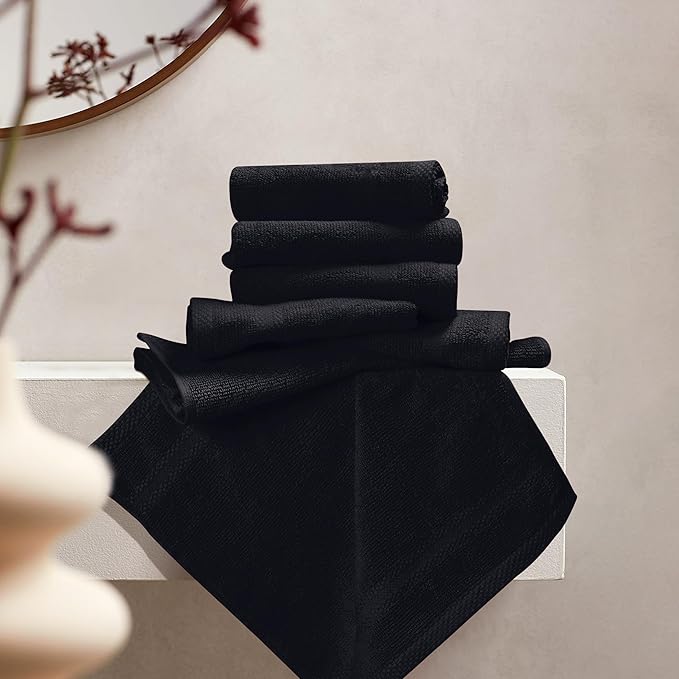 GLAMBURG Ultra Soft 12-Piece Washcloths Set 13x13-100% Ringspun Cotton