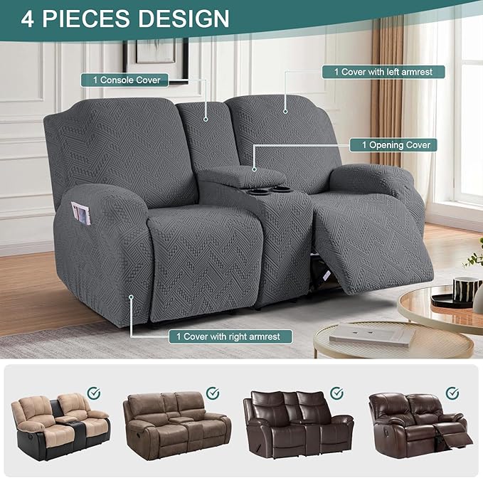 Ruaozz Loveseat Recliner Covers
