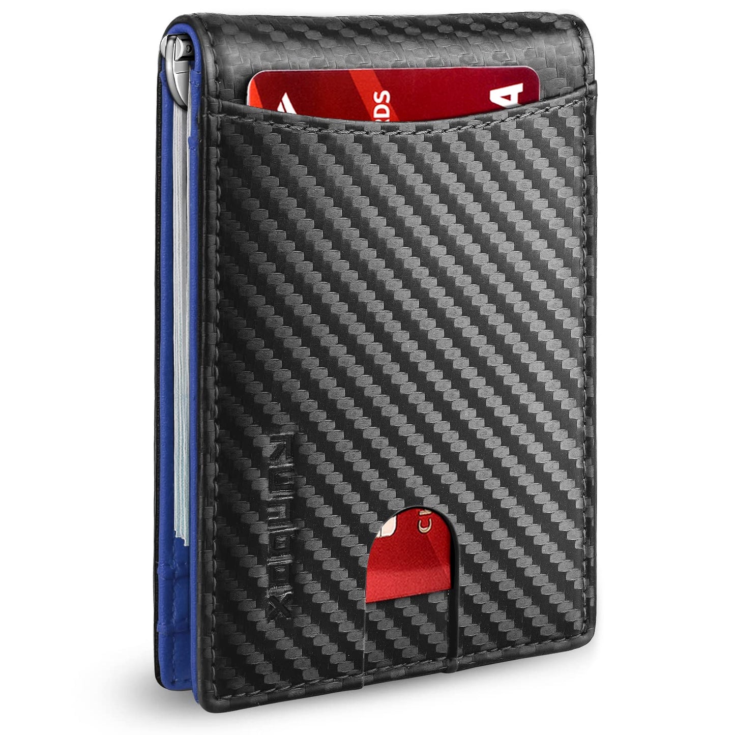 Slim Wallet for Men Genuine Leather RFID Blocking Bifold Minimalist Front Pocket Mens Wallet with Money Clip Thin Gift Box