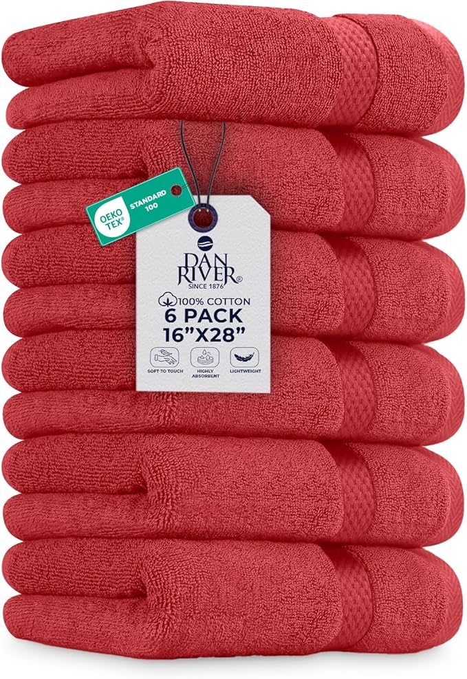 DAN RIVER 6-Pack Premium Hand Towels