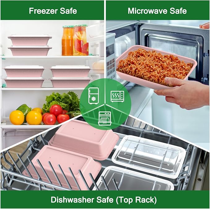 50 Pack 32 oz Meal Prep Containers Reusable