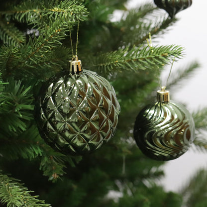 Christmas Ornaments Set with 36pcs Shatterproof Christmas Tree Decorations Multi-Size Christmas Ball Ornaments with 7 Styles Dark Green