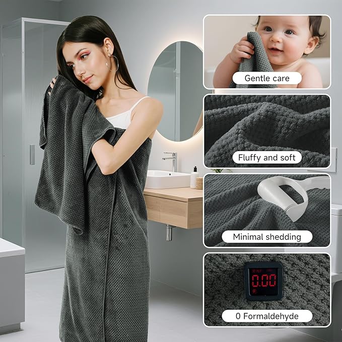 REDKISS Soft 6 Piece Bath Towels Set, 2 Large Bath Towel Sheet, 2 Hand Towels