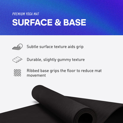 adidas Premium Yoga Mat, Firm-Density Workout Mat, 5 mm
