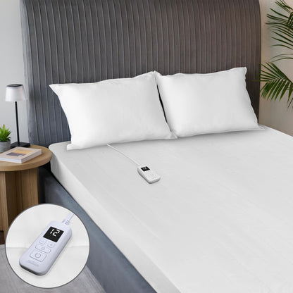 Sunbeam Premium Quilted Electric Heated Mattress Pad Twin 39" x 75" - 12 Heat Settings, 12-Hour Selectable Auto Shut-Off, Fast Heating, Warming Bed, Machine Washable, Extra-Soft Warm Cozy