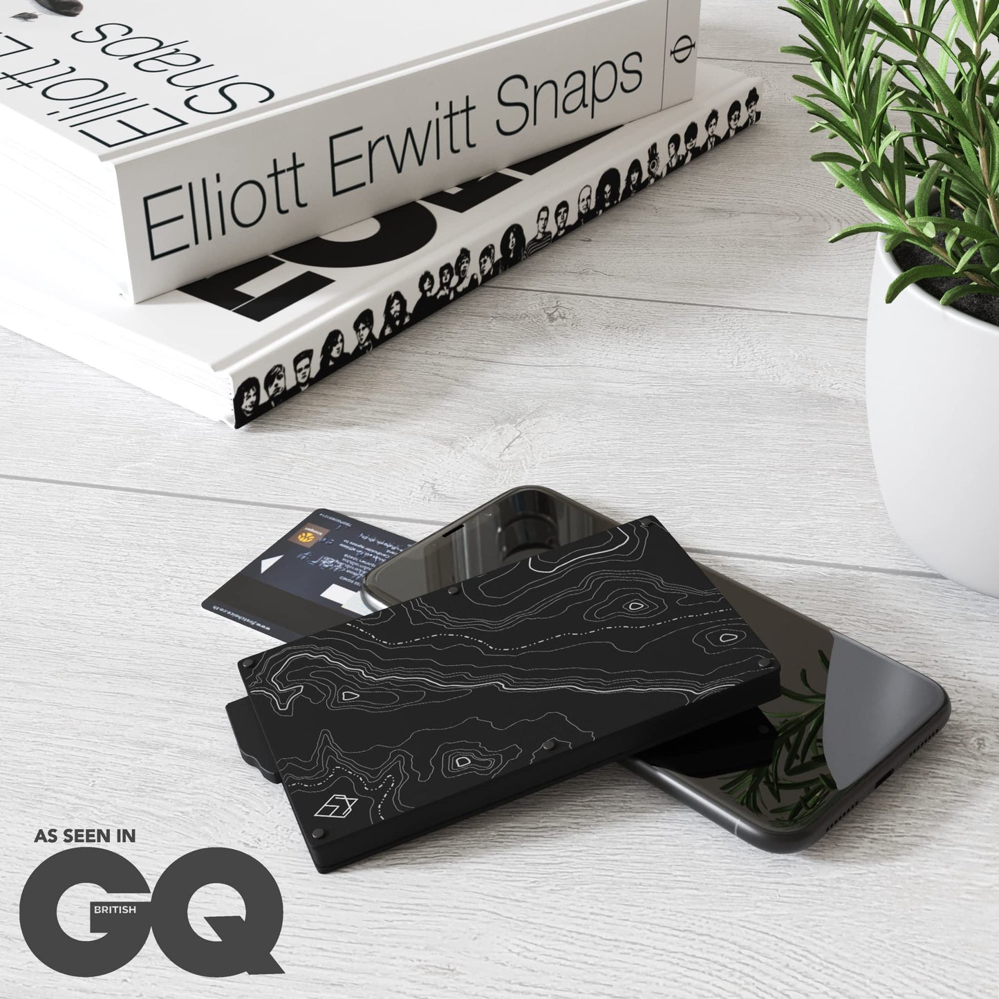 AKIELO RFID Card Holder Wallet with Gift Box – Slim Minimalist Metal Wallet for Men – Contactless Credit Card Protector & Blocker – RFID Blocking Pop Up Card Wallet (Alpha - Topo Edition)
