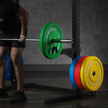 AmStaff Fitness Olympic Weight Plate Holder for Power & Squat Racks – Fits 2x2, 2.33x2.33, 3x3 Inch Tubes, 1" Hole – Storage Horns for Weight Plates on Power Rack – Pair (3" x 3")
