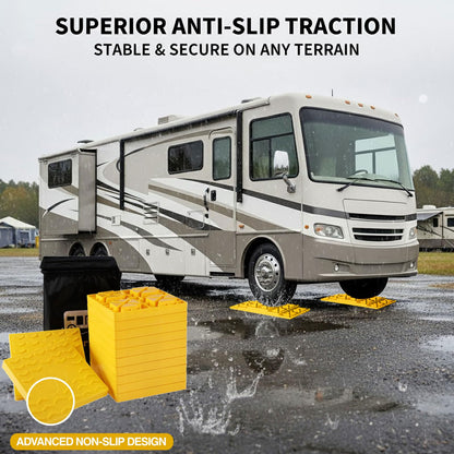 Keltrion 12 Pack Camper/RV Leveling Blocks Suitable for 4 Wheels Interlocking and Anti-Slip Design with Carrying Bag Heavy-Duty for Camper Travel Trailer Yellow